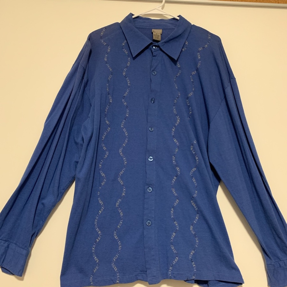 Blue long sleeve button down